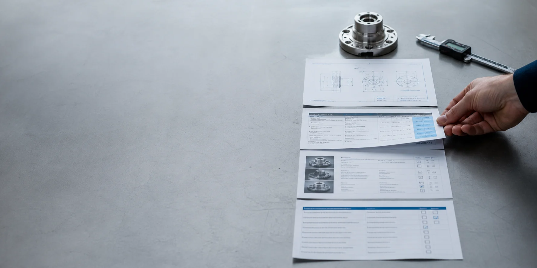 Industrial product evidence and technical information arranged for review.
